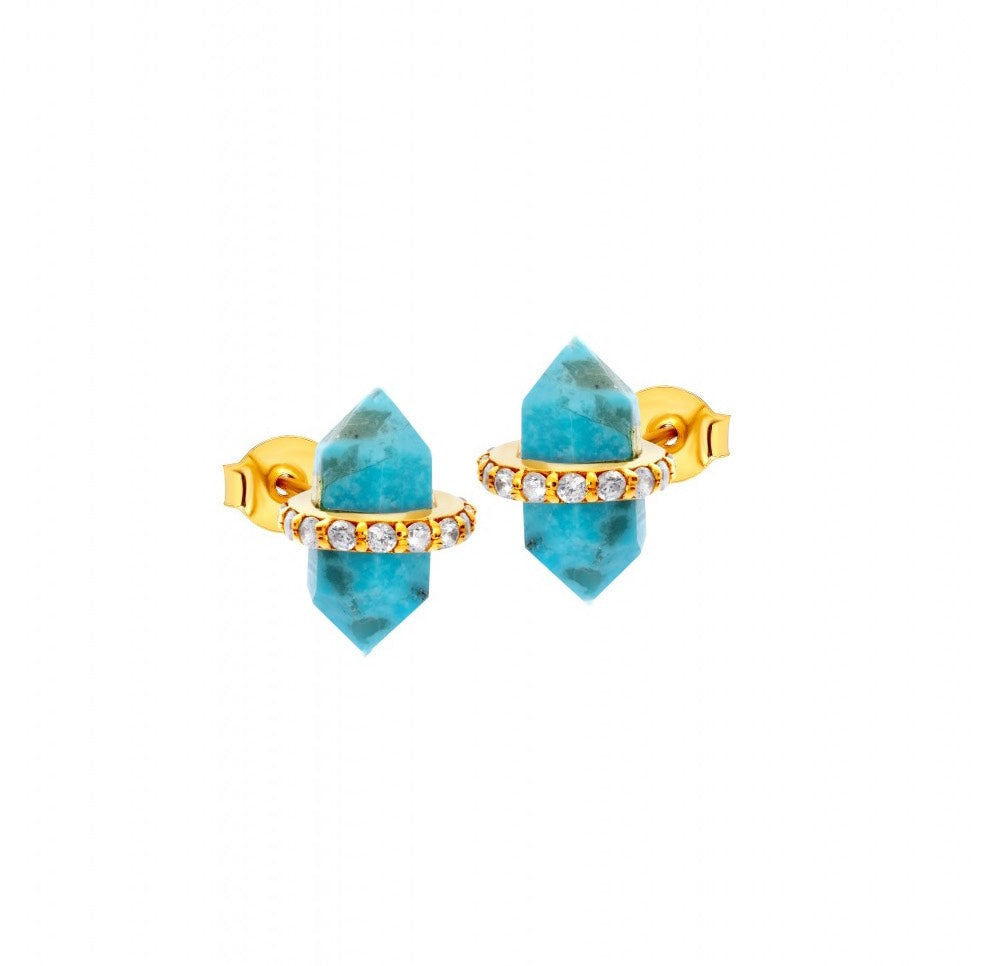 Turquoise Concho Stud Earrings 65854 | Buffalo Trader Online